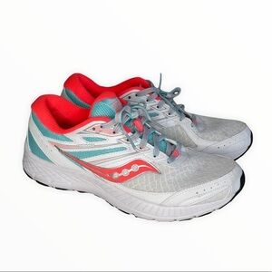 Saucony Cohesion 13 Women’s White Pink Blue Running Shoes Size 9